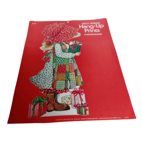 Vintage Christmas Die Cuts Holly Hobbie Santa Claus Poinsettia Wall Door Holiday - Picture 2 of 10